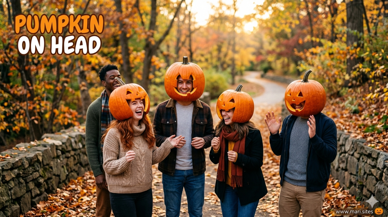 pumpkin on head
